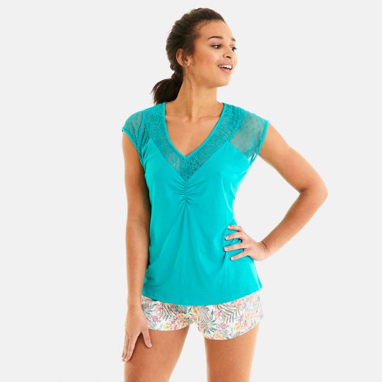 Top de pyjama turquoise Ukulele