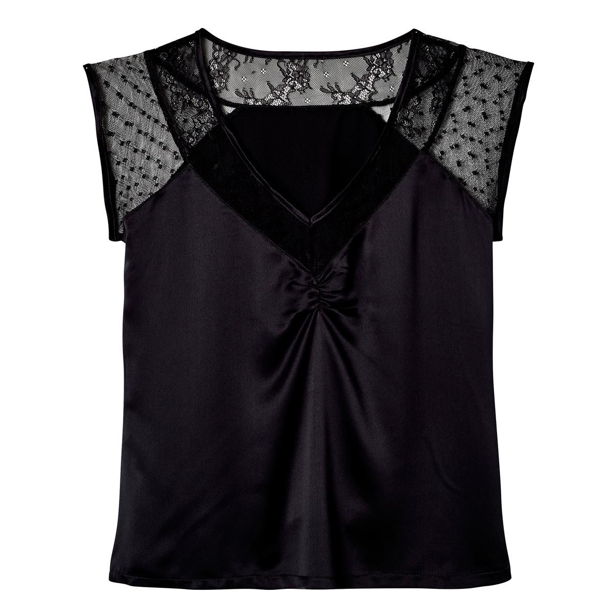 top de pyjama noir pivoine