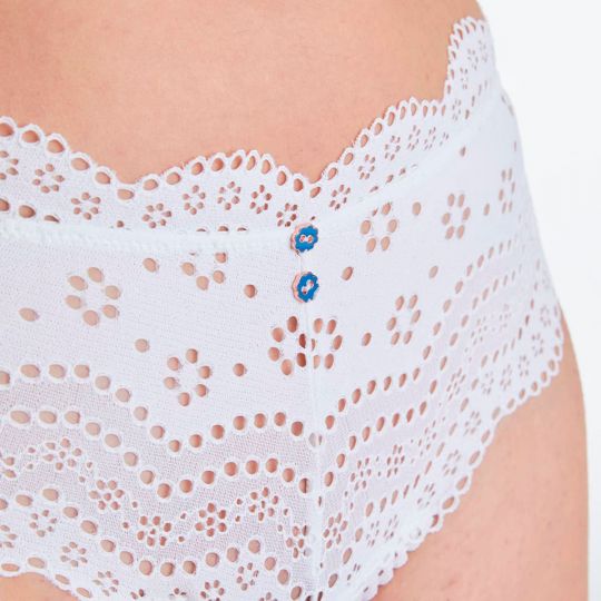 Shorty tanga blanc Faience