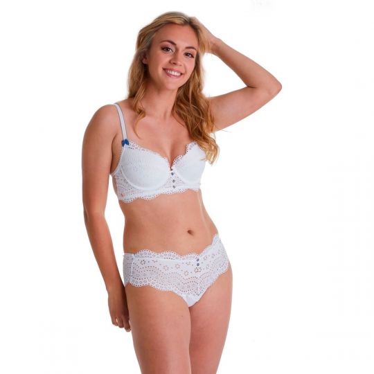 Shorty tanga blanc Faience
