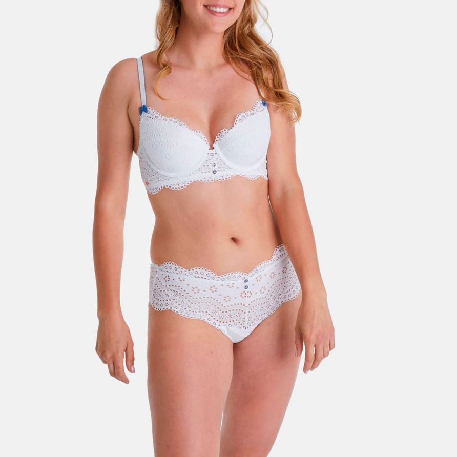 Shorty tanga blanc Faience