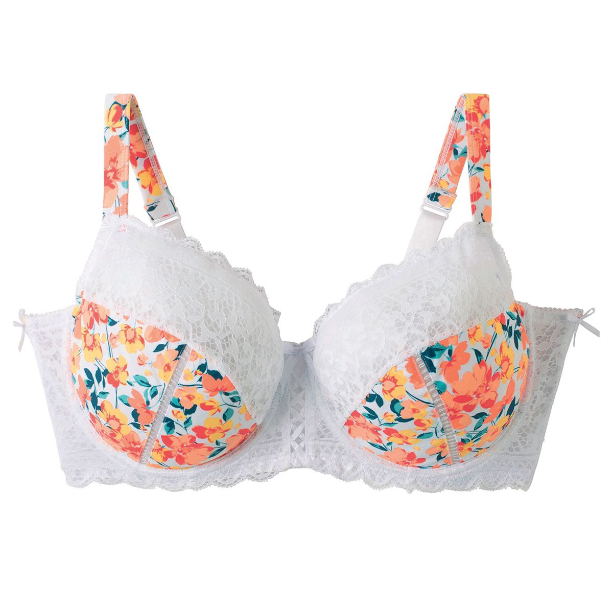 Soutien-gorge à armatures blanc/orange Elena