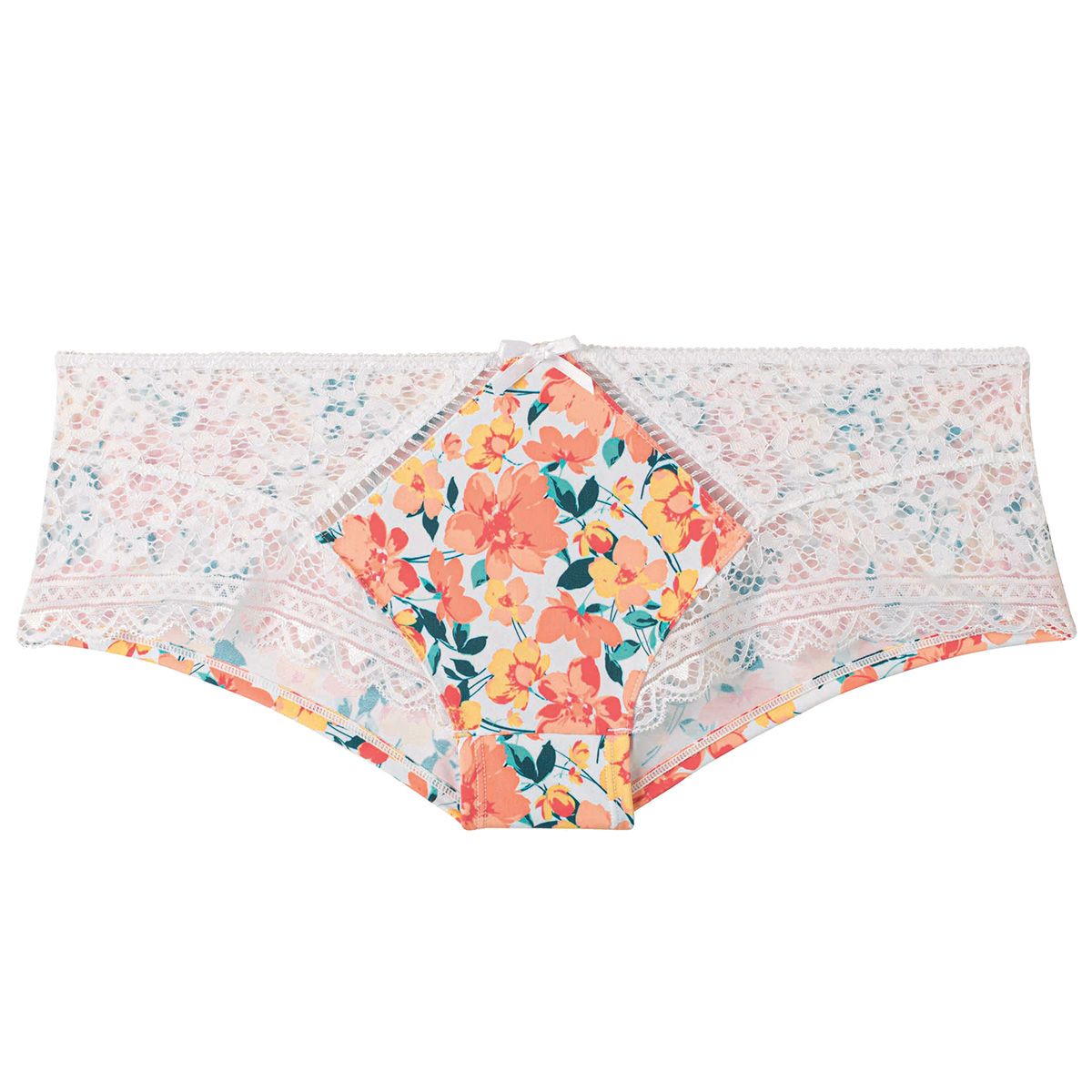 Shorty blanc/orange Elena