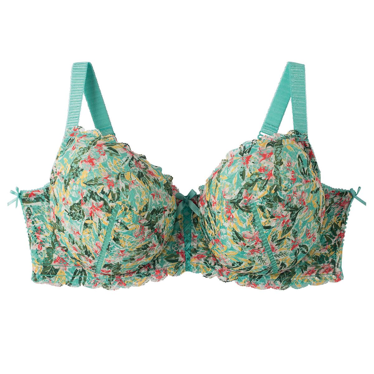 Soutien-gorge à armatures grand maintien turquoise/jaune Elena - Pomm'Poire - Modalova