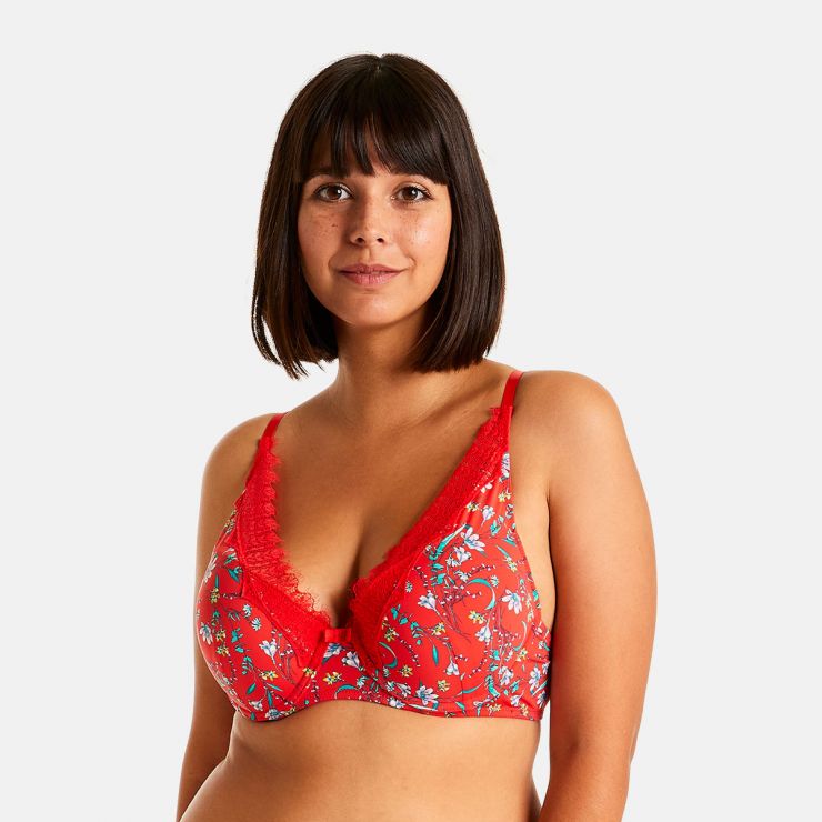 Soutien-gorge ampliforme coque moulée rouge Rouge