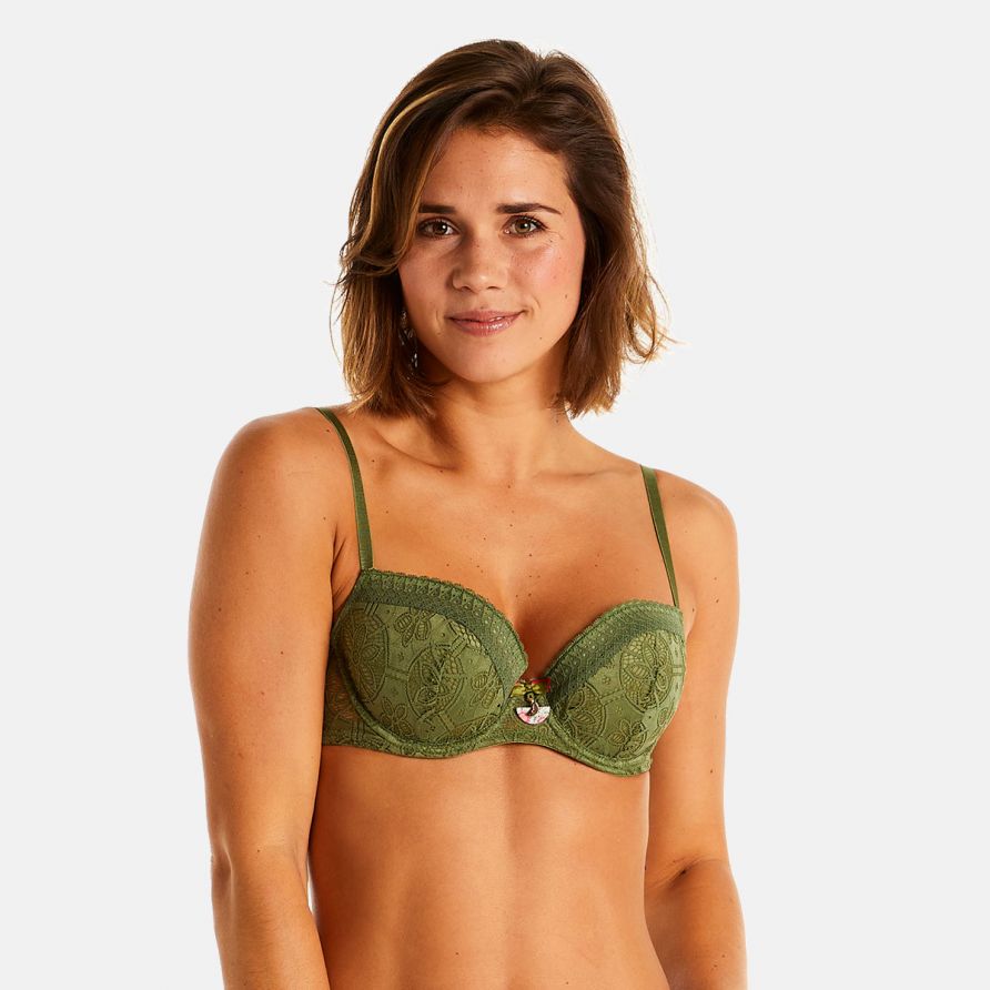 Soutien-gorge ampliforme coque moulée vert Echo