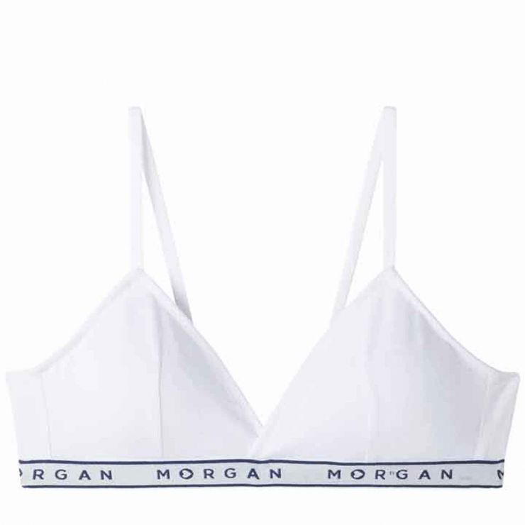 Soutien-gorge triangle coques amovibles blanc Isa