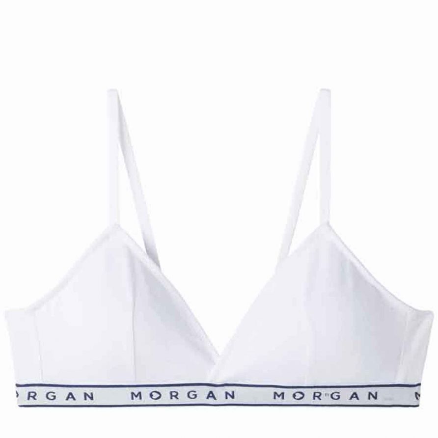 Soutien-gorge triangle coques amovibles blanc Isa