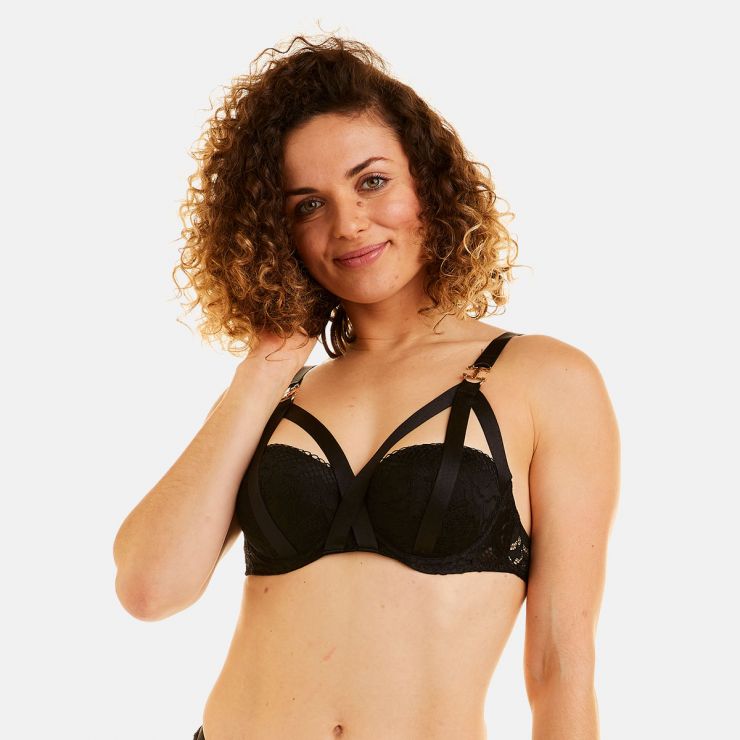 Soutien-gorge ampliforme noir Danger