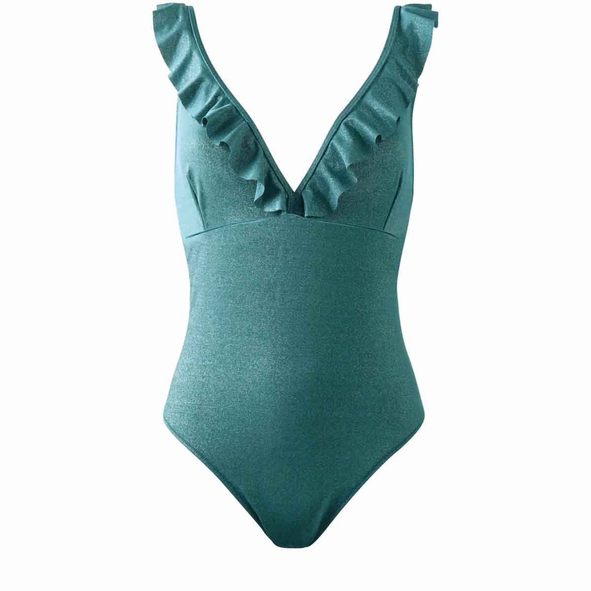Maillot une pièce kaki VAGUE - Pomm'Poire - Modalova