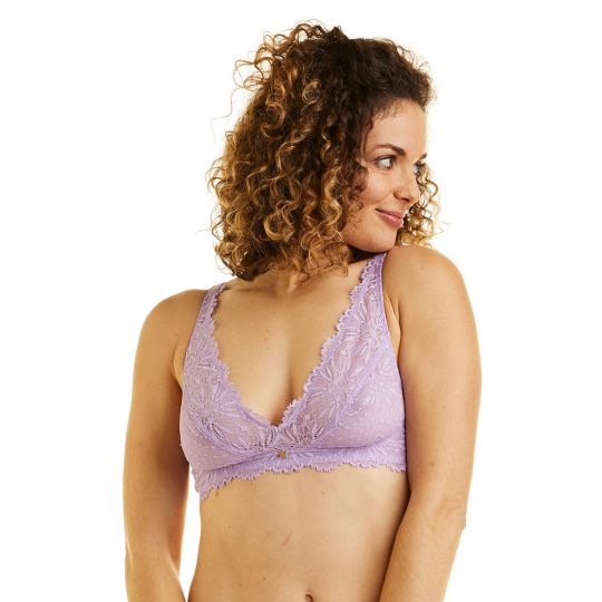 Soutien-gorge triangle sans armatures violet Lilas