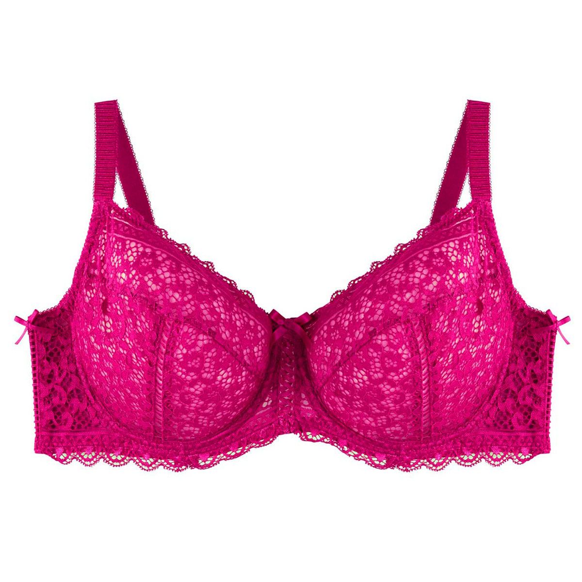 Soutien-gorge emboitant bonnets C, D et E framboise Elena