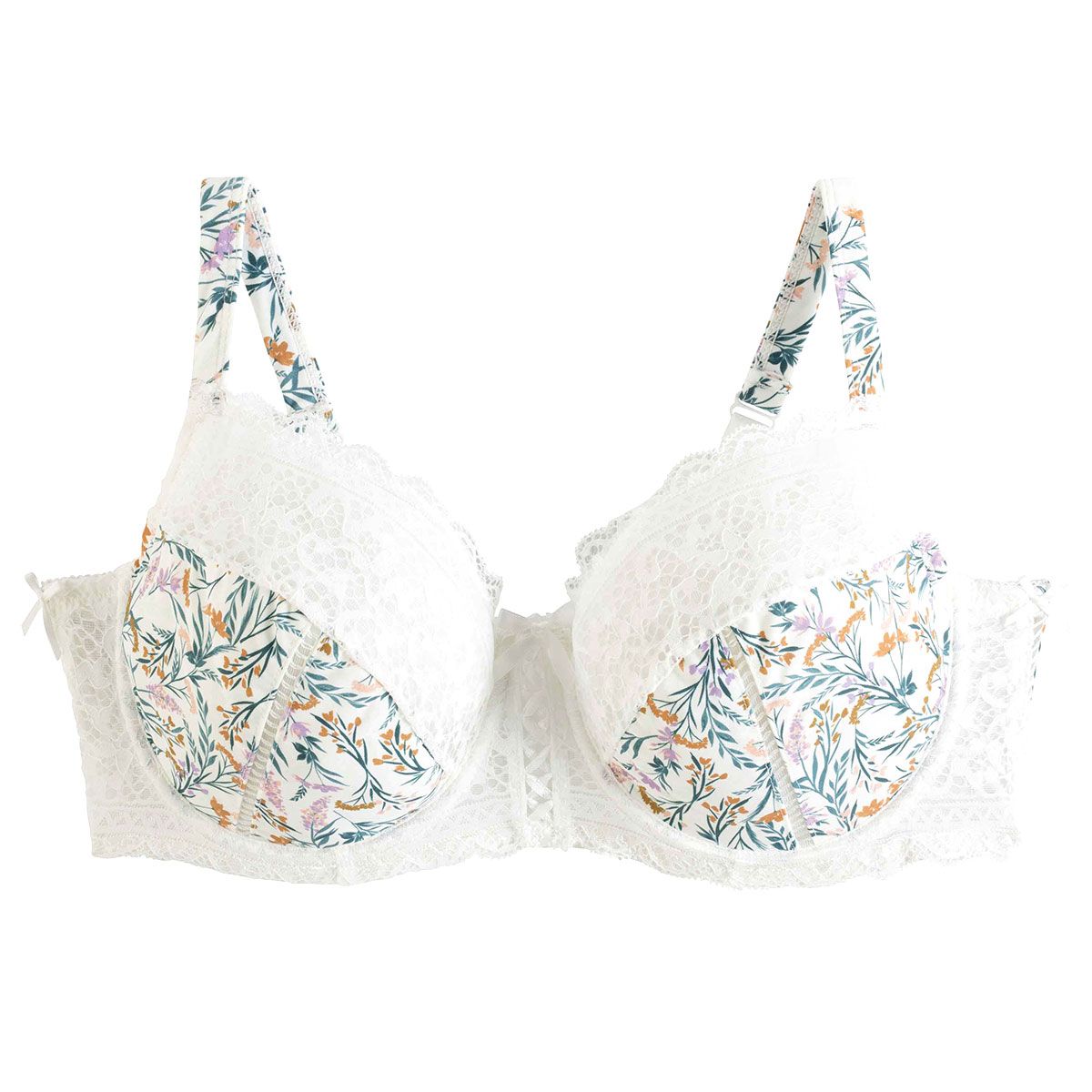 Soutien-gorge à armatures grand maintien ivoire/orange Elena