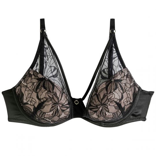 Soutien-gorge ampliforme coque moulée noir Dédale
