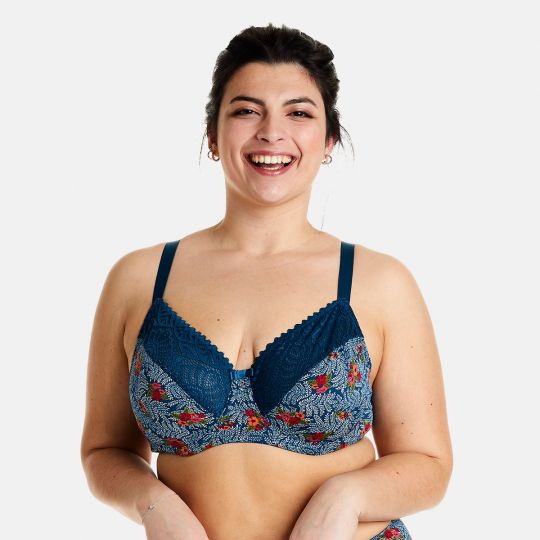 Soutien-gorge à armatures grand maintien multico bleu Paprika