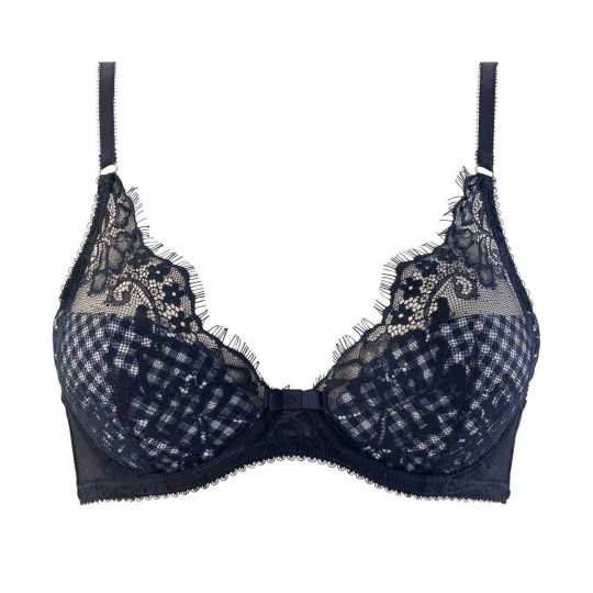 Soutien-gorge ampliforme coque moulée bleu marine Magazine
