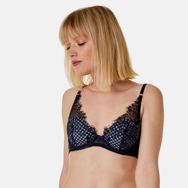 Soutien-gorge ampliforme coque moulée bleu marine Magazine