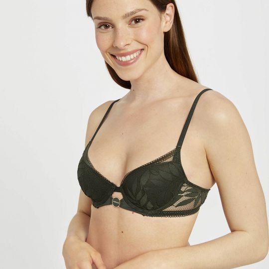 Soutien-gorge ampliforme coque moulée kaki Lina