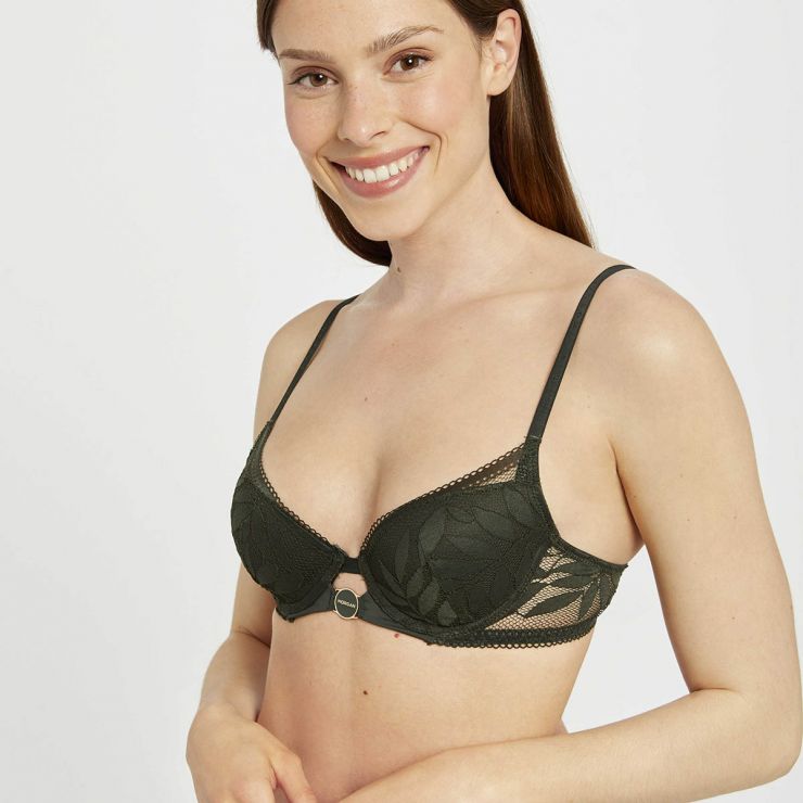 Soutien-gorge ampliforme coque moulée kaki Lina