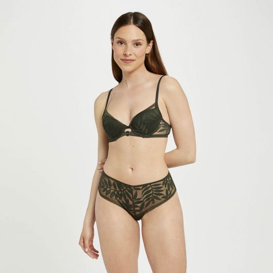 Soutien-gorge ampliforme coque moulée kaki Lina