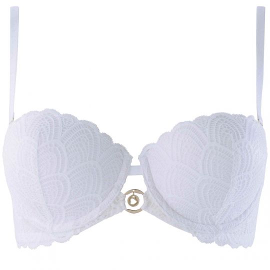 Soutien-gorge ampliforme coque moulée blanc Justine dentelle