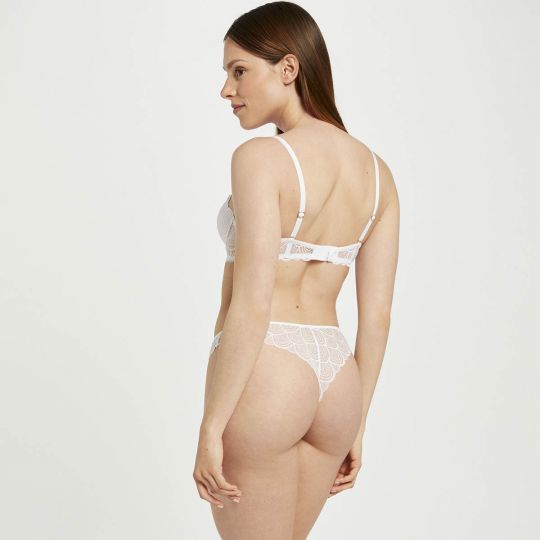 Soutien-gorge ampliforme coque moulée blanc Justine dentelle