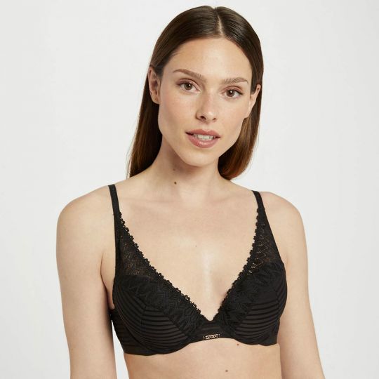 Soutien-gorge ampliforme coque moulée noir Célia