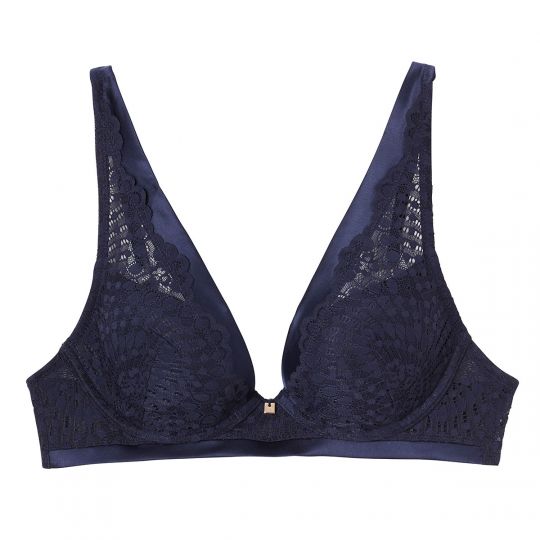 Soutien-gorge ampliforme coque moulée bleu marine Ipomée