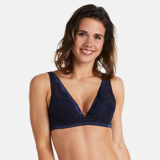 Soutien-gorge ampliforme coque moulée bleu marine Ipomée