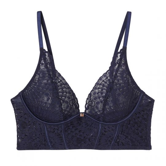 Soutien-gorge à armatures bleu marine Ipomée