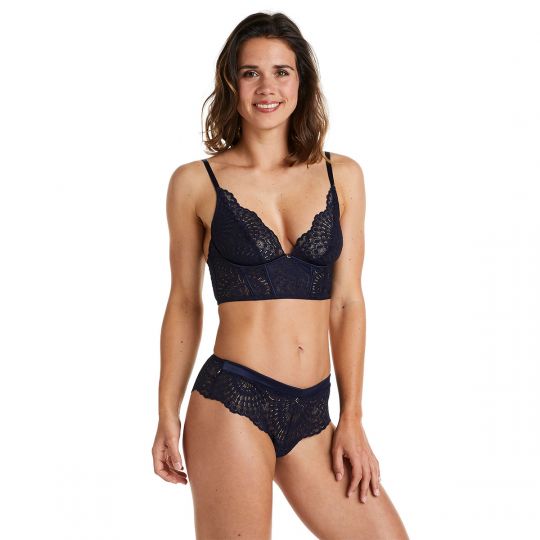 Soutien-gorge à armatures bleu marine Ipomée