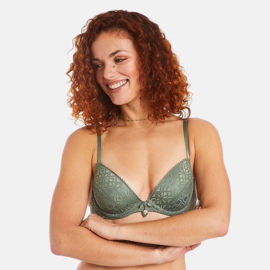 Soutien-gorge ampliforme coque moulée kaki Absinthe