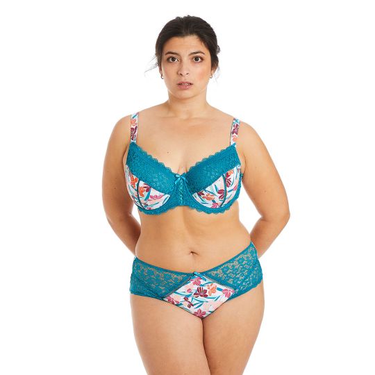 Soutien-gorge à armatures grand maintien turquoise/rose Eva