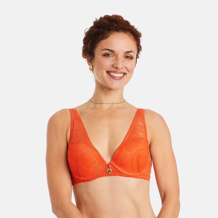 Soutien-gorge ampliforme coque moulée orange Etoile