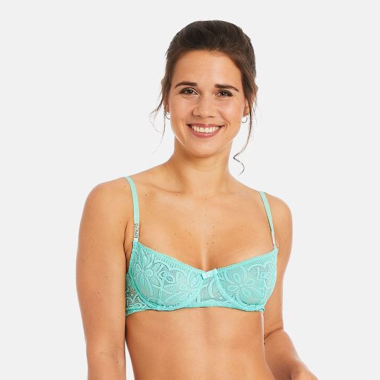 Soutien-gorge corbeille turquoise Roulotte