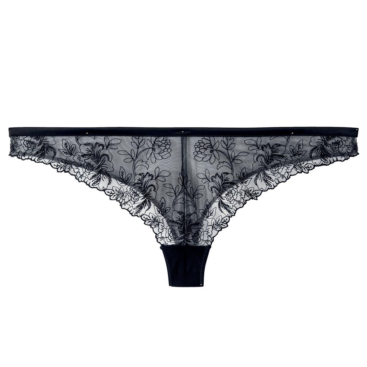 Tanga brésilien noir Splash