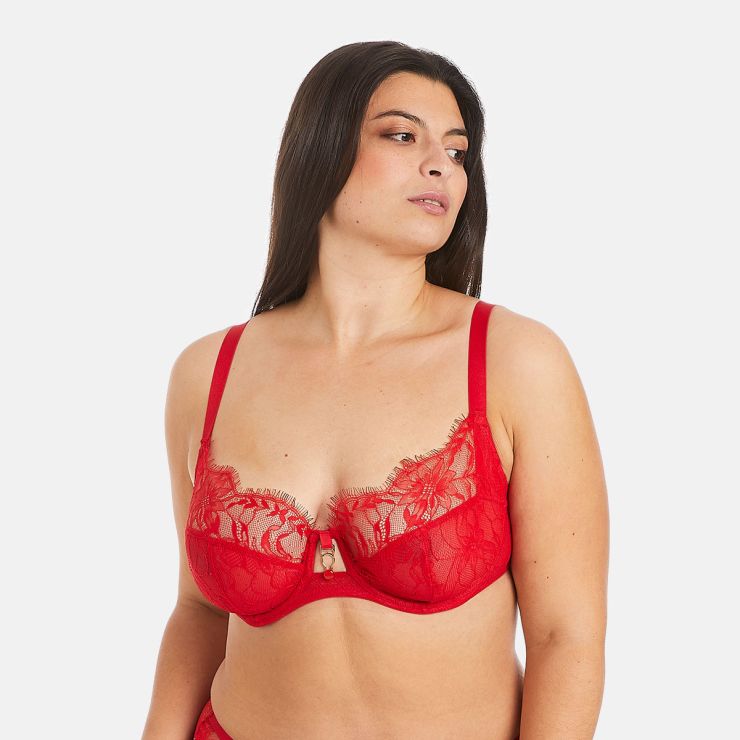 Soutien-gorge à armatures grand maintien rouge Sangria