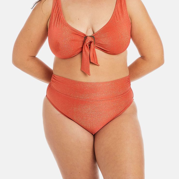 Culotte haute de bain orange Maui