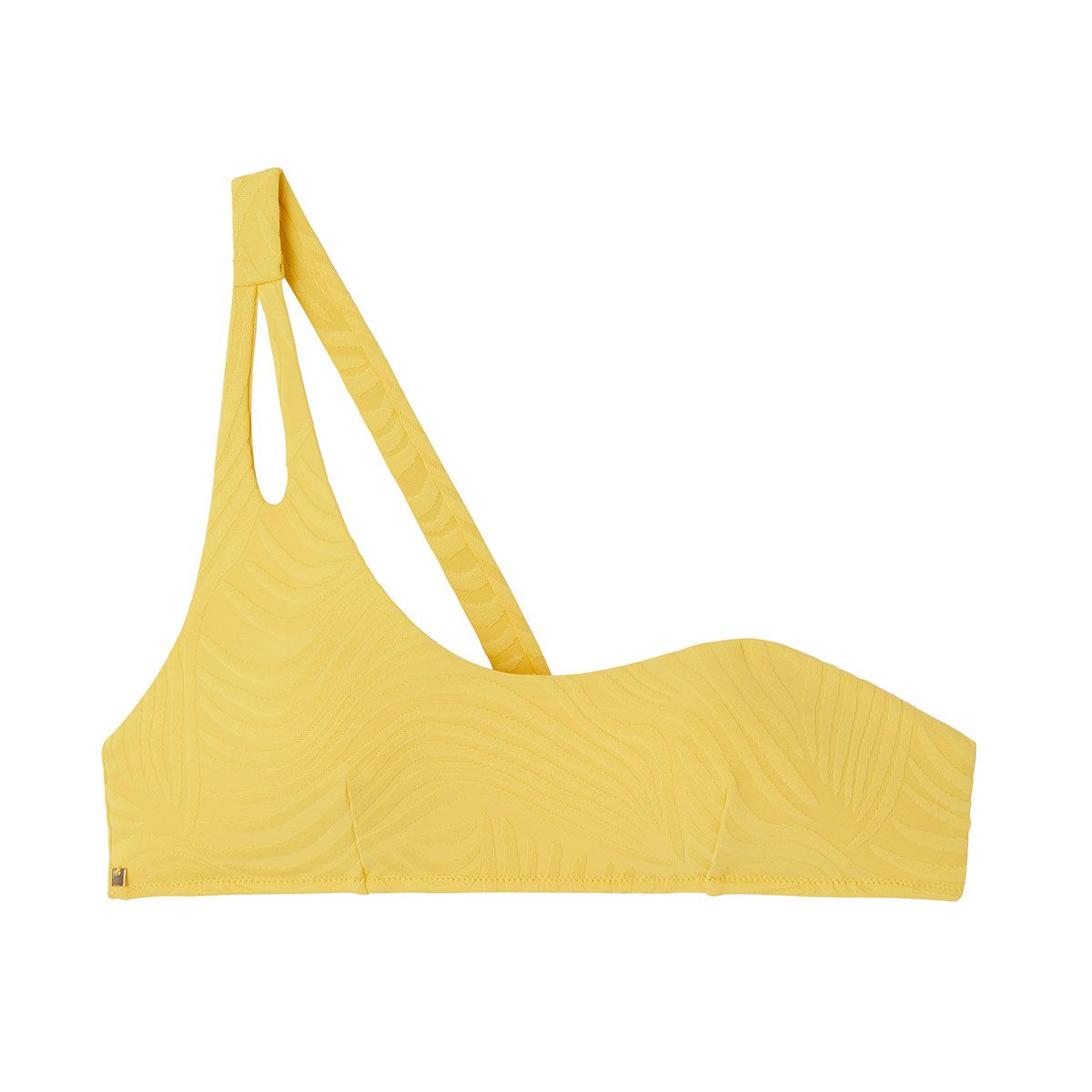 haut de maillot de bain one shoulder jaune mykonos