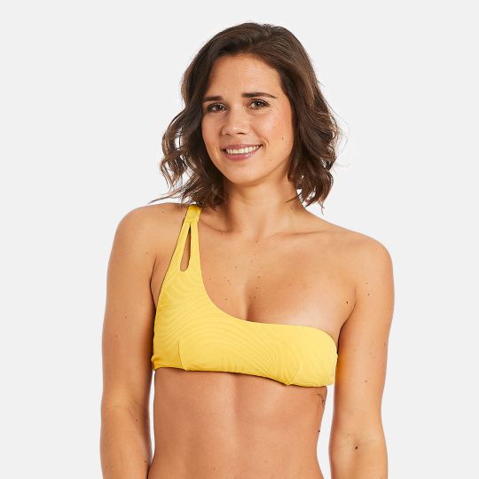 Haut de maillot de bain one shoulder jaune Mykonos