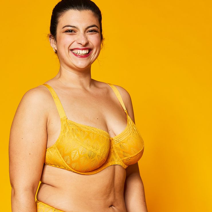 Soutien-gorge à armatures grand maintien jaune Ruche