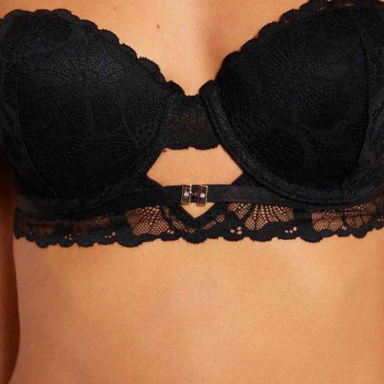 Soutien-gorge ampliforme coque moulée noir Ophélie