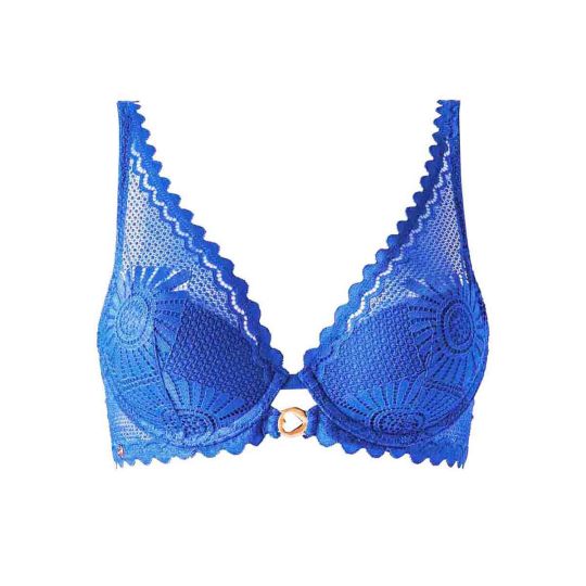 Soutien-gorge ampliforme coque moulée bleu Lison