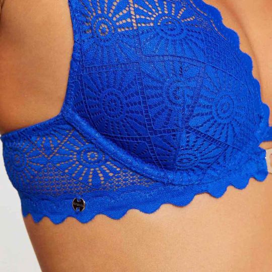 Soutien-gorge ampliforme coque moulée bleu Lison