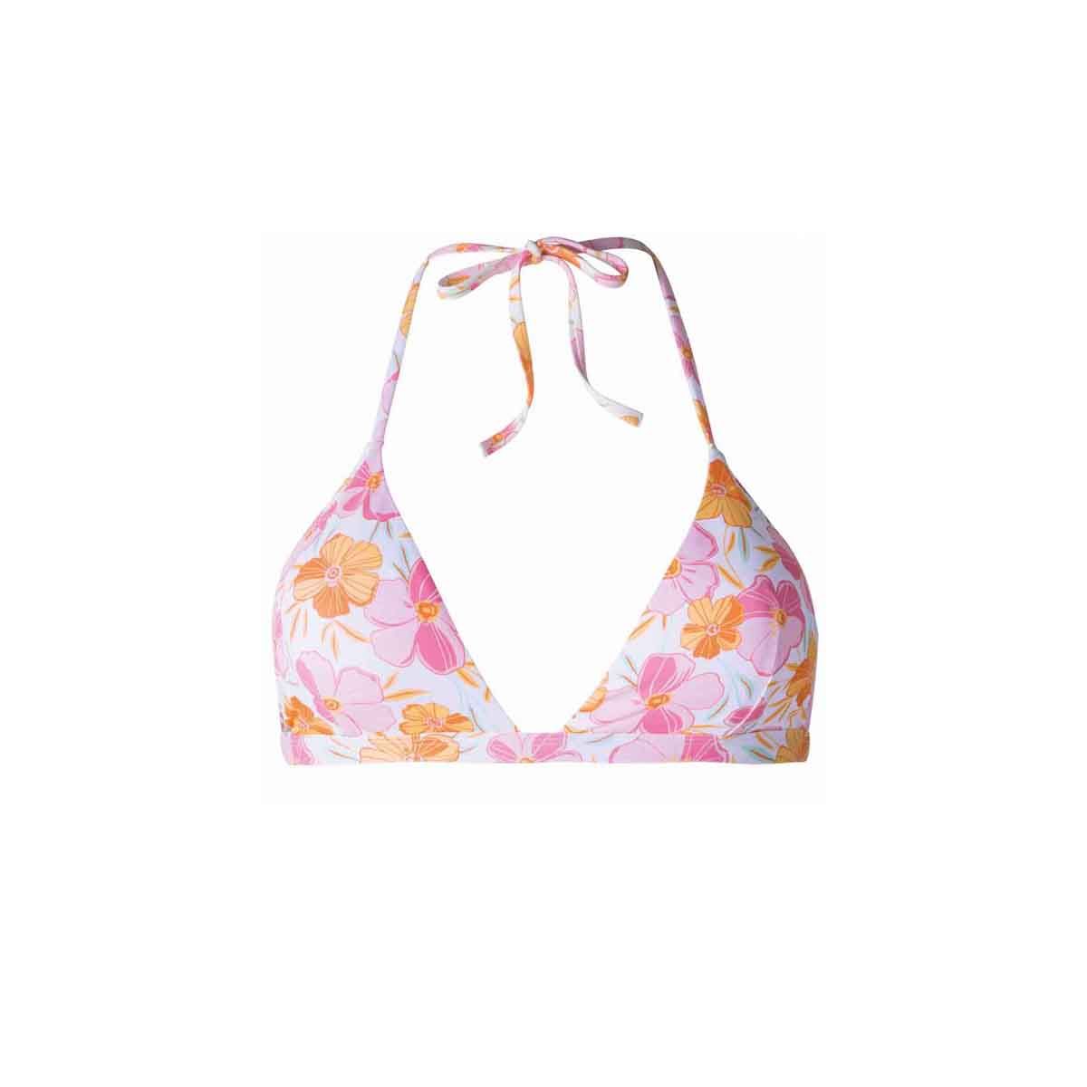 haut de maillot de bain triangle rose cascade