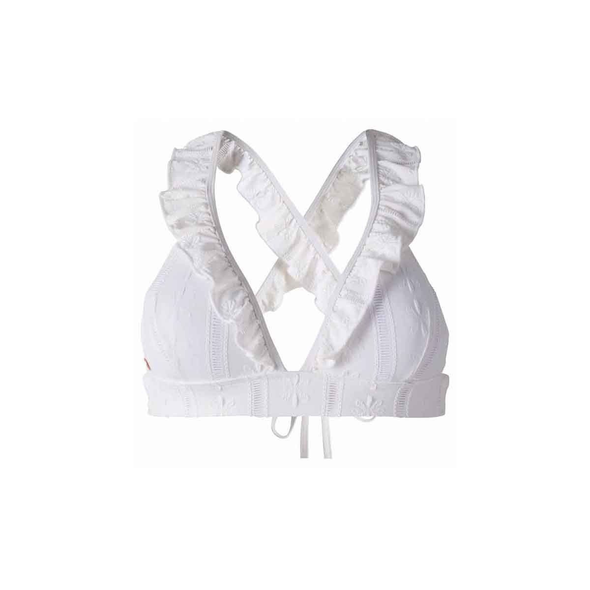 haut de maillot de bain triangle blanc cassis