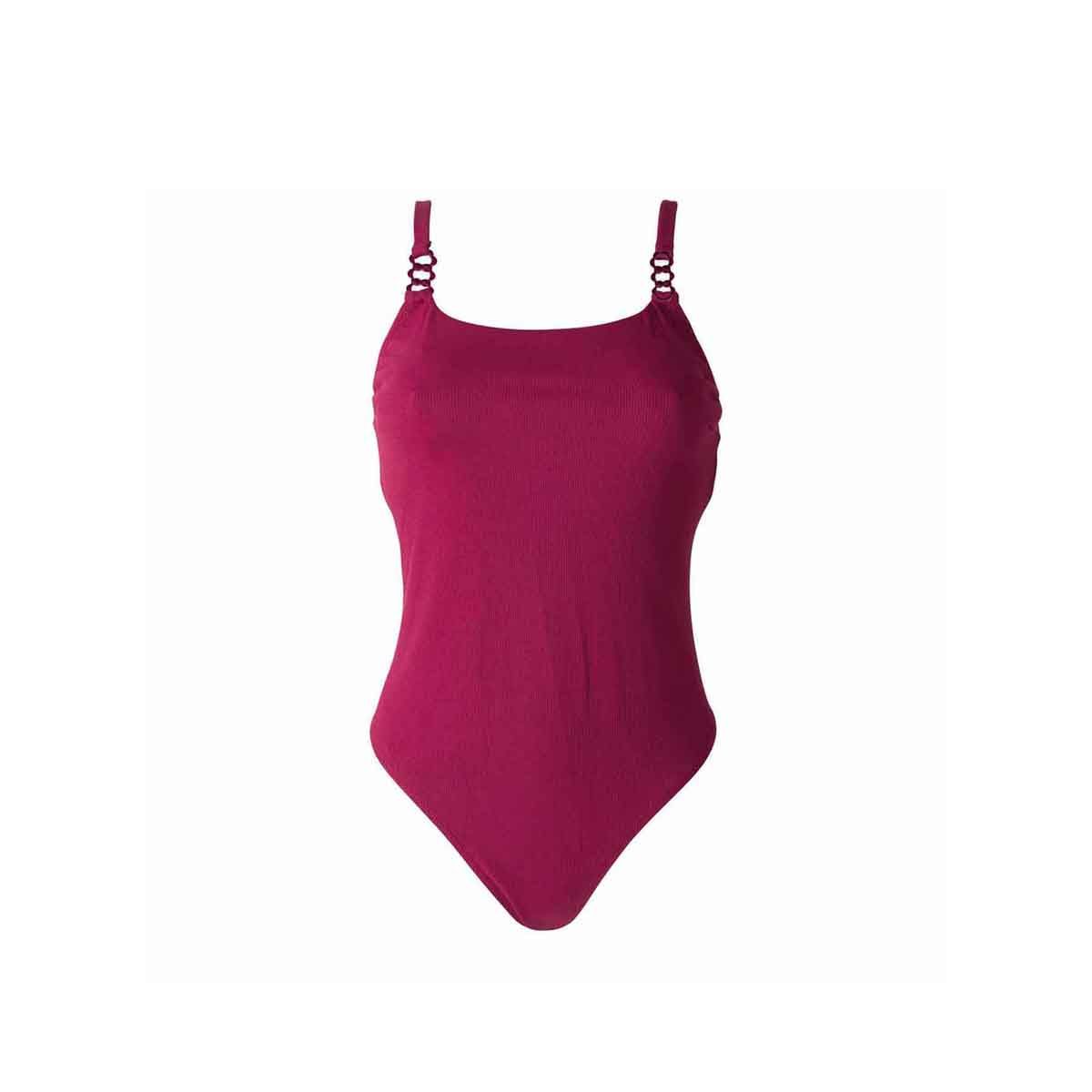 maillot une pièce bordeau hibiscus