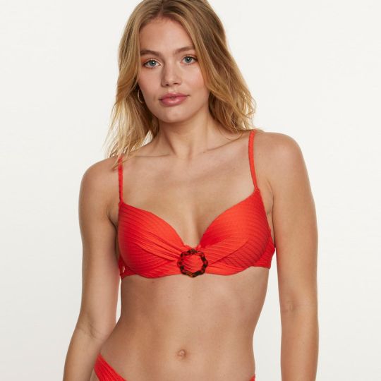 Haut de maillot de bain coques push up rouge Rivage