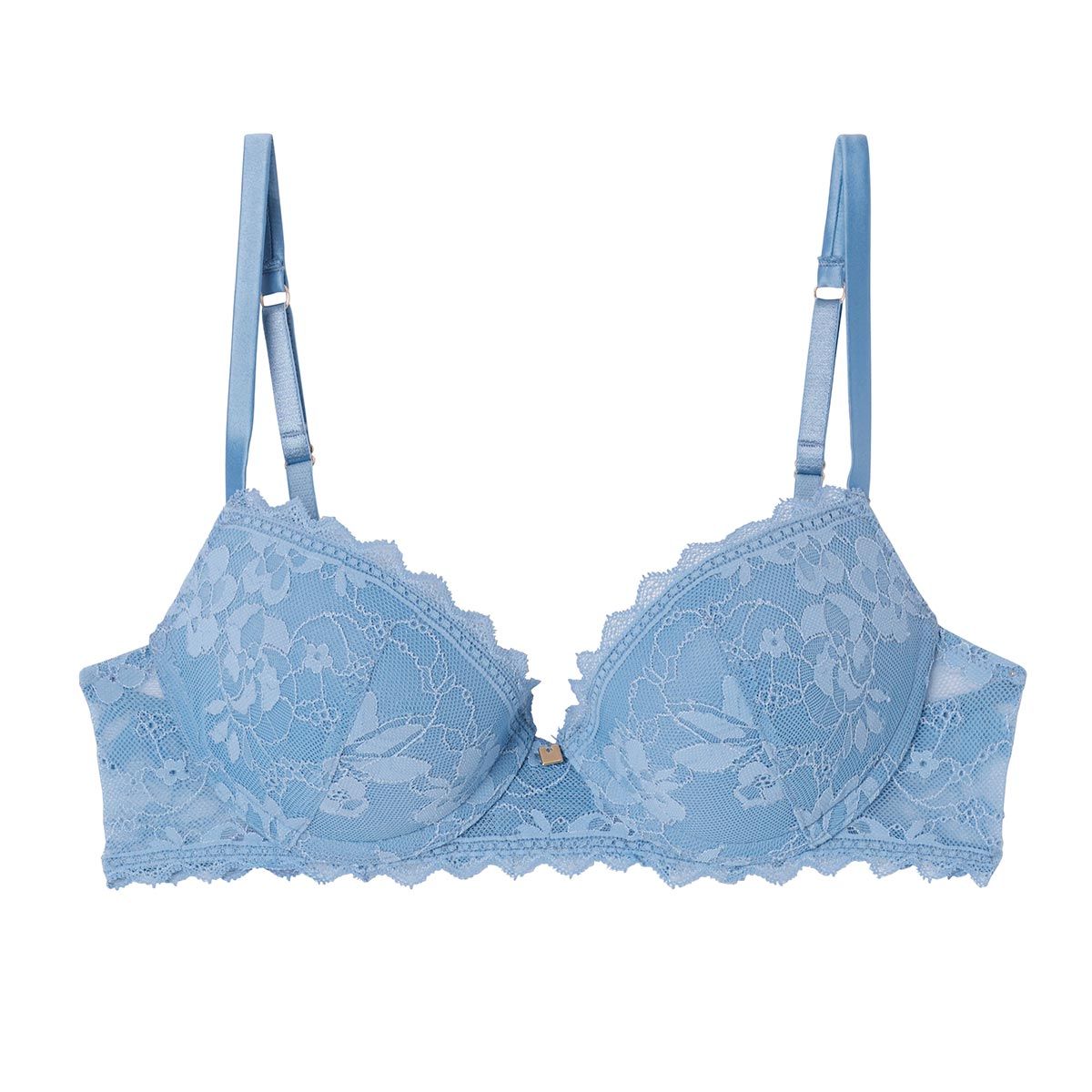 Soutien-gorge coque moulée push-up bleu Siwa - Pomm'Poire - Modalova