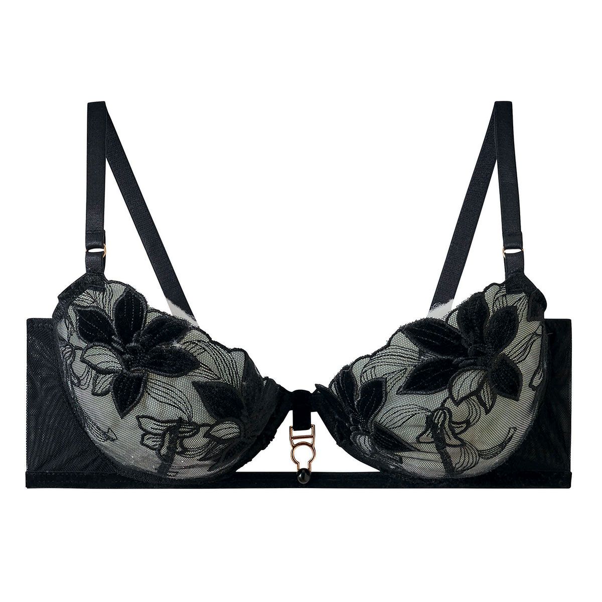 Pomm'Poire Soutien-gorge à armatures noir Rafale